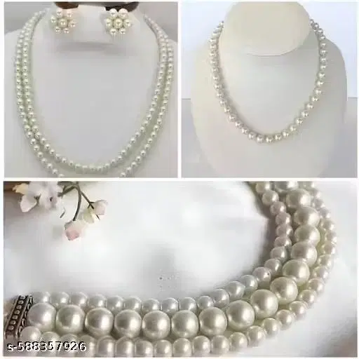 Trending combo pack of 3 pearl jewellery set
