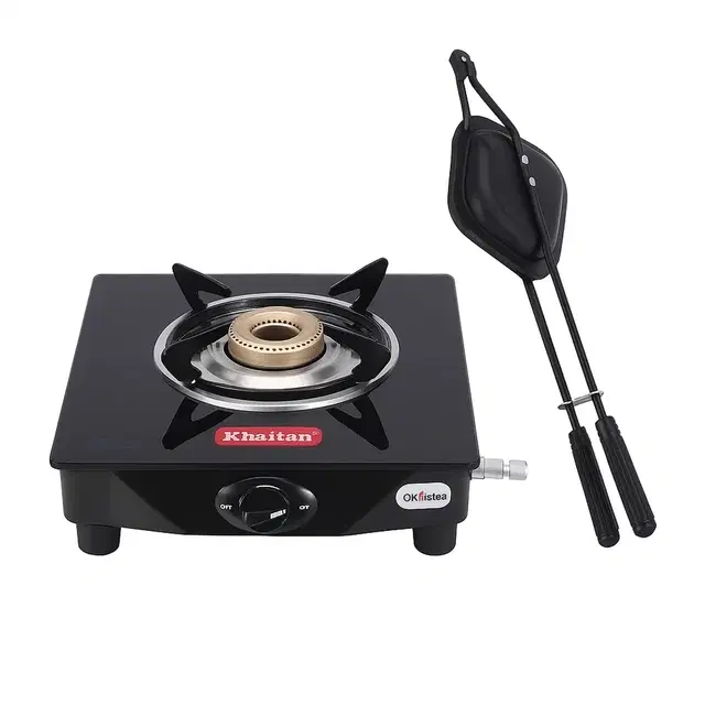 2 Pc Combo Set of Khaitan Manual Gas Stove 1 Burner & Sandwich Maker