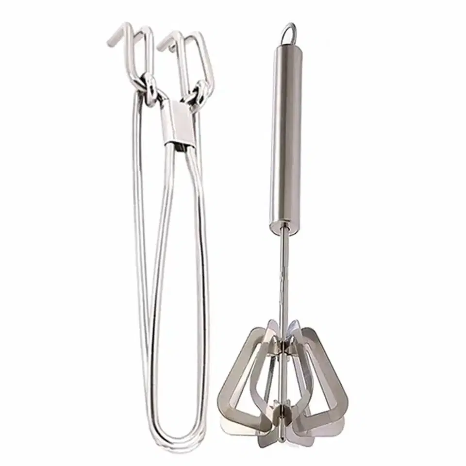 Oc9 Stainless Steel Utility Pakkad & Hand Blender For Kitchen Tool Set