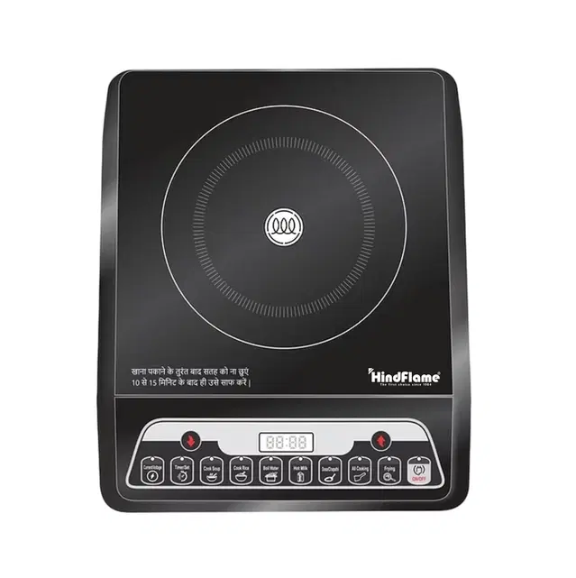 Hindflame Excel 2000w Induction Cooktop With Ceramic Glass, Isi Certified, 7 Cooking Modes, Auto Shut-Off, Over-Heat Protection, Led Display, 1-Year Warranty | Black