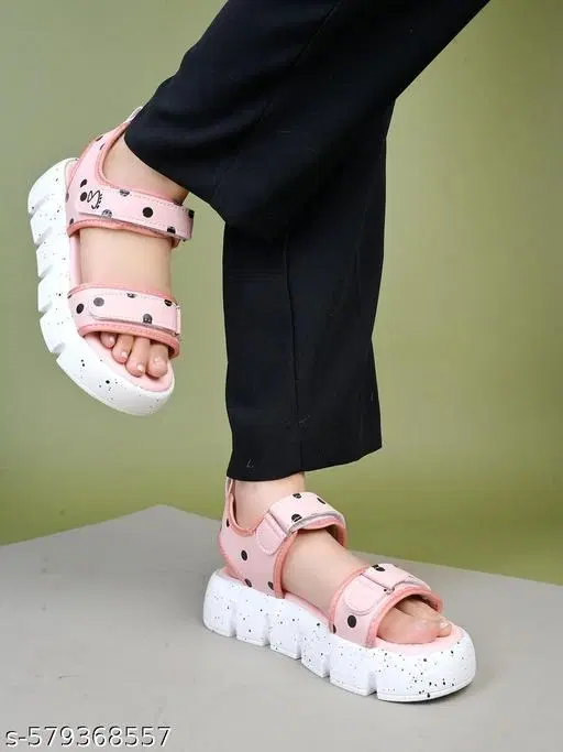 Shoetopia Pink Printed Heel Sandals (Size IND-8)