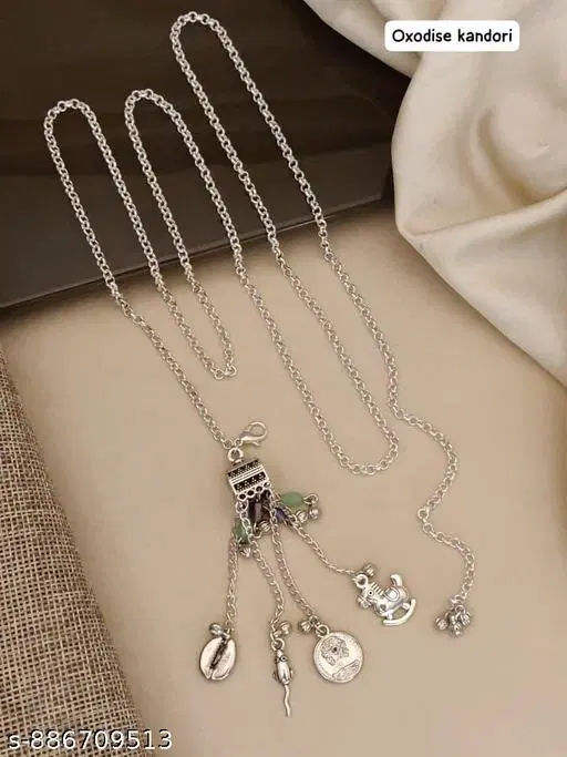 Kamarband for Girls and (Silver, Free Size)
