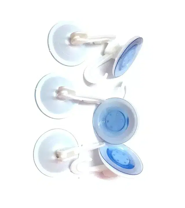 Wall Vacuum Hooks, White, Pack of 6