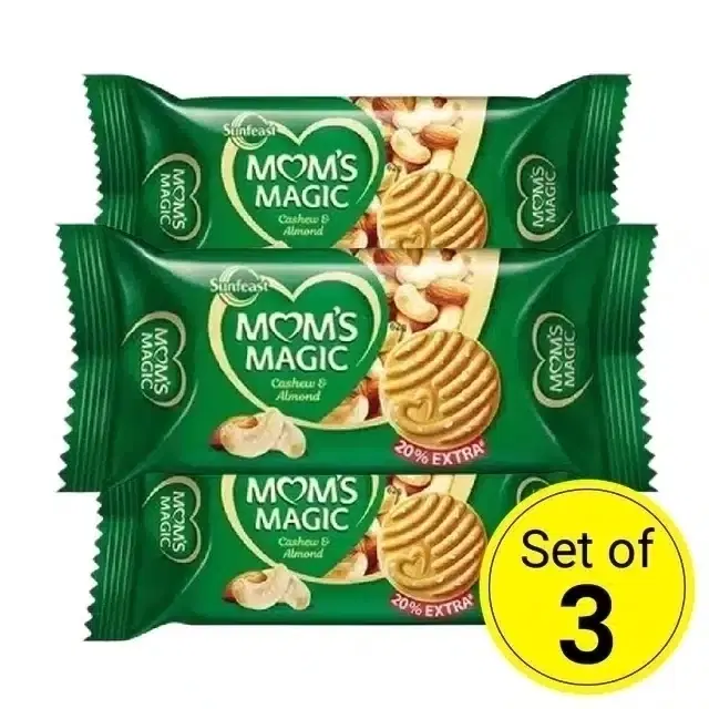 Sunfeast Mom'S Magic Cashew Almond Cookies 3X54.4 g (Pack Of 3)