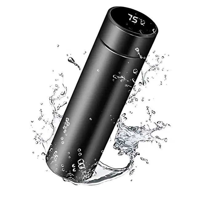 Stainless Steel Smart LED Temperature Display Flask, Black, 500 ml