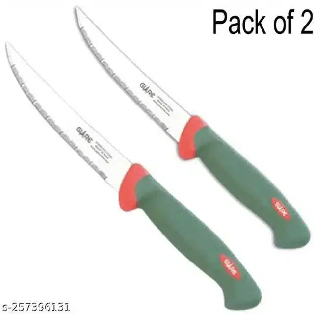 Stainless Steel Knife, Green, Pack of 2