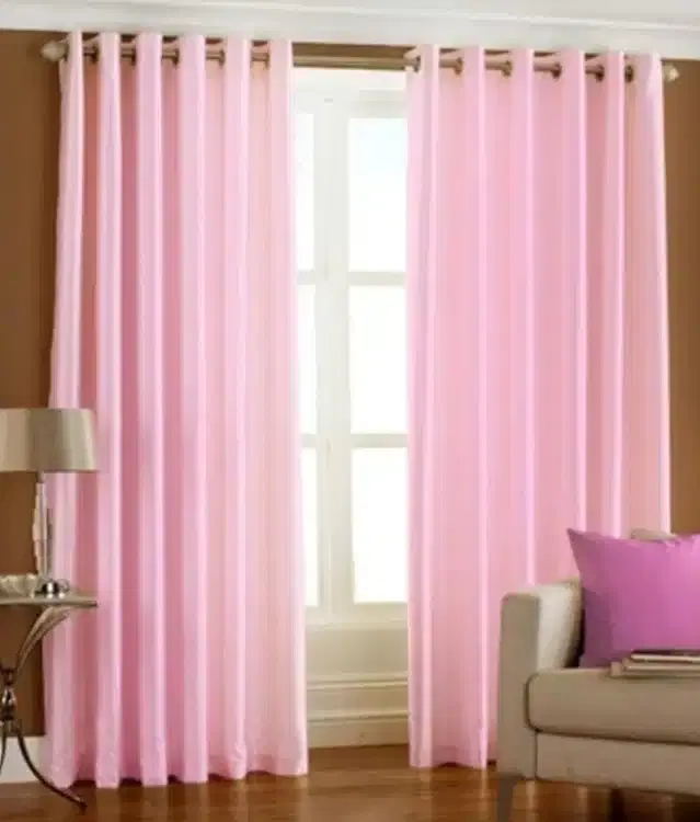 Door Curtains, Pack of 2, Pink, 4x7 feet