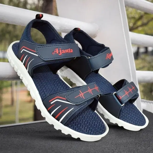 Velcro Sandals for Men (Blue, 7)
