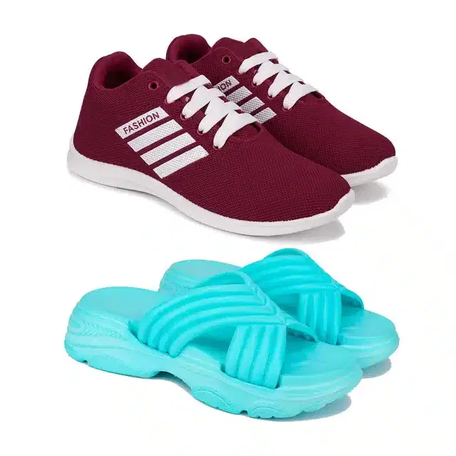 Combo of Sports Shoes & Flip Flops for Men, Pack of 2 (Multicolor, 7)