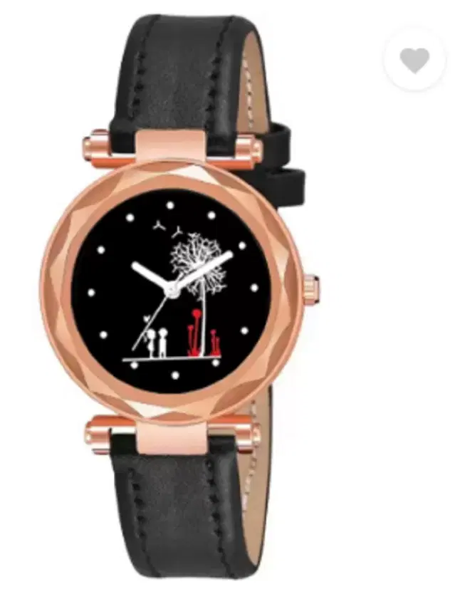 Analog Watch for Women & Girls (Black)