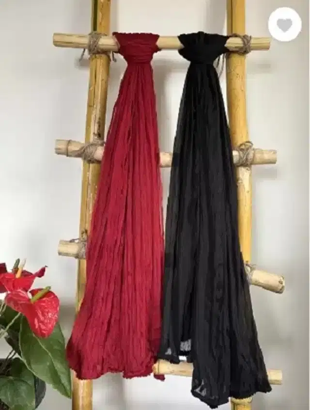Cotton Blend Solid Dupatta for Women, Pack of 2 (Maroon & Black, 2 m)