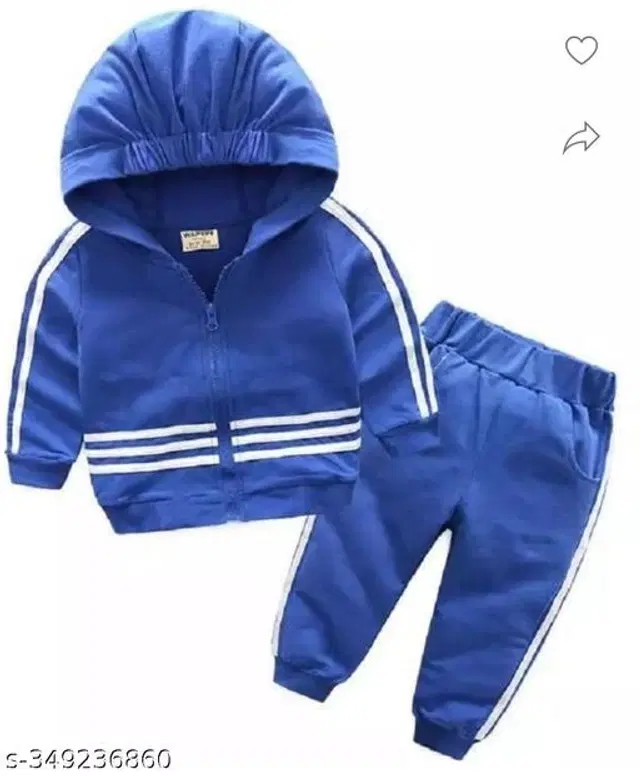Woolen Solid Clothing Sets for Boys & Girls (Blue, 1-2 Years)