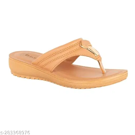Inblu Sliders for Women (Khaki, 2)