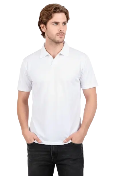 Polyester T-shirt for Men, White (M)