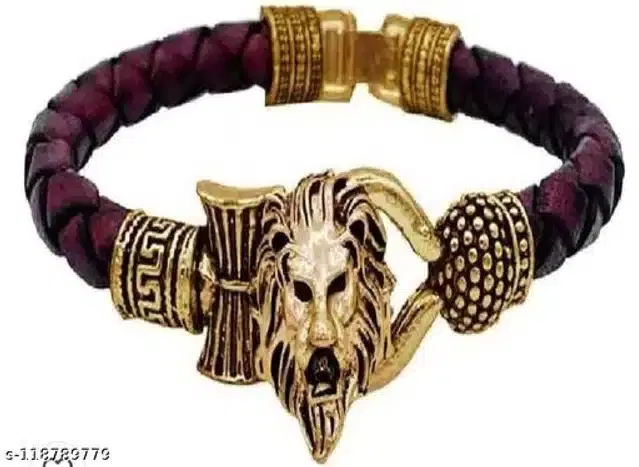 Leather Kada for Men (Brown)