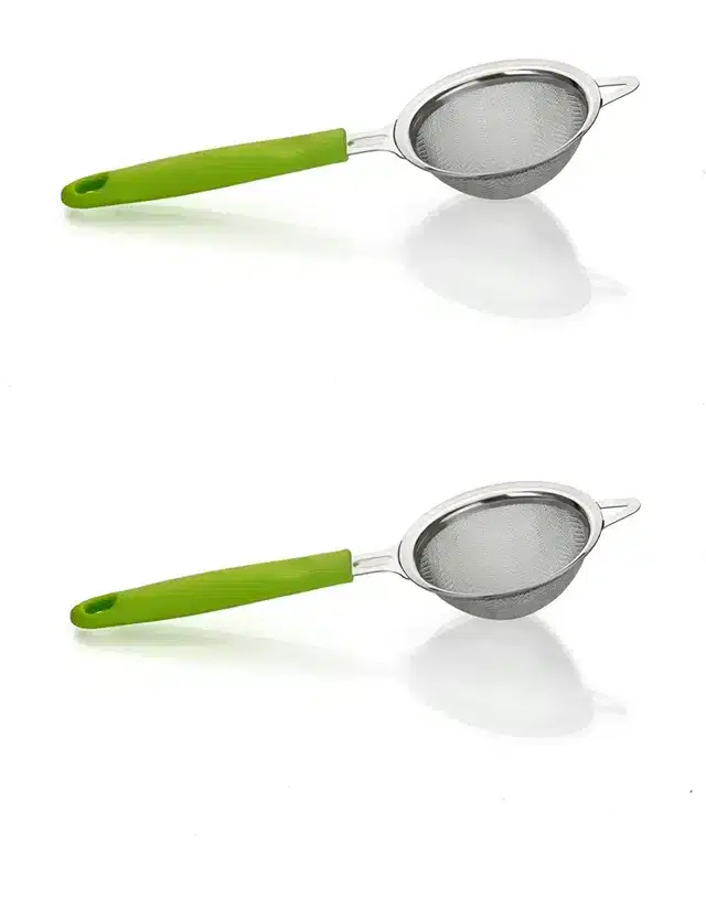 Stainless Steel Strainer, Pack of 2, Green