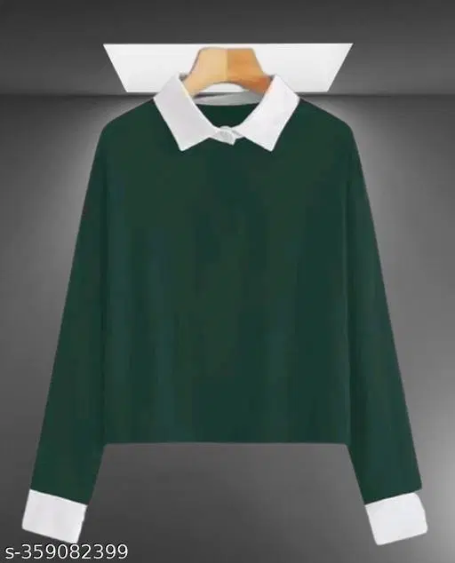 Polyester T-shirt for Women, Green (S)