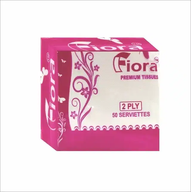 Fiora Napkin 30X30;2 Ply; 50 Pulls - Plain Vrigin Paper