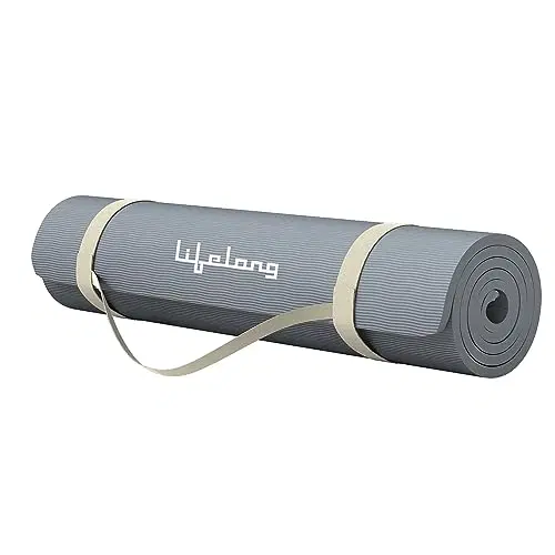 Lifelong EVA Yoga Mat for Women & Men, 4mm Anti-Slip, for Gym Workout & Exercise, Home Gym, Grey (llym92)