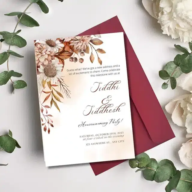 Housewarming Party Greetings with Envelope, Multicolor