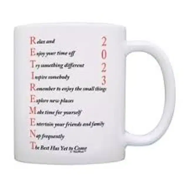 Ceremic Printed Coffee Mug, White, 350 ml