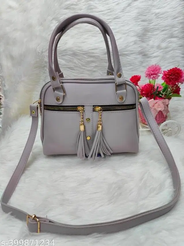PU Sling Bag for Women (Grey)