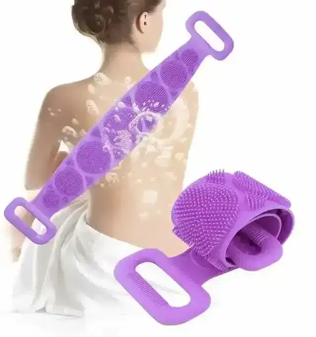 K Kudos Silicone Body Back Scrubber Double Side Bathing Brush For Skin Deep Cleaning Massage Dead Skin Removal