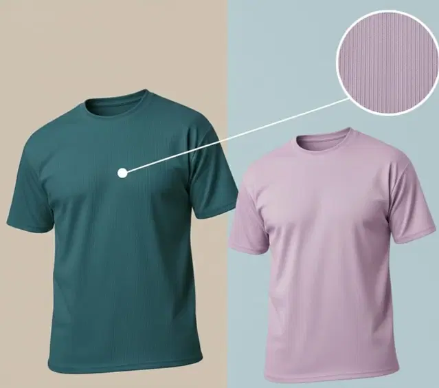 Polyester Round Neck T-shirt for Men, Multicolour, Pack of 2 (M)