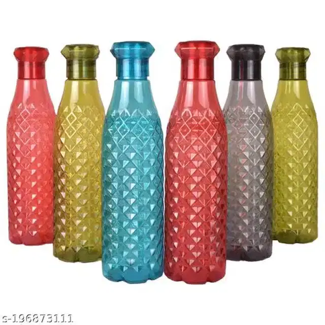 Water Bottle Set, Multicolor, 1000 ml, Pack of 6
