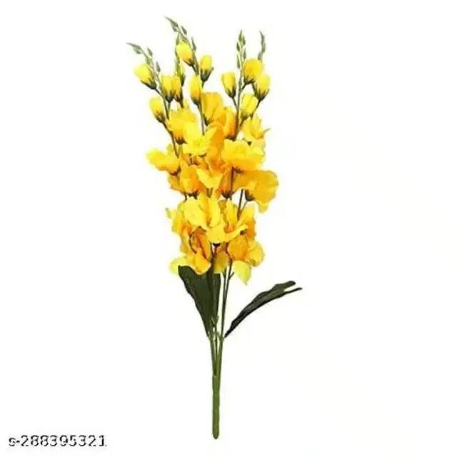 Polyester Artificial Flowers Bunch, Yellow & Green
