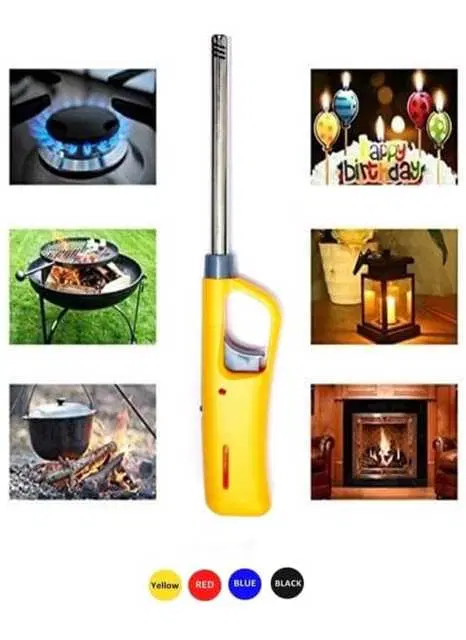 Refillable Gas Lighter For Kitchen, Multicolor, R-322