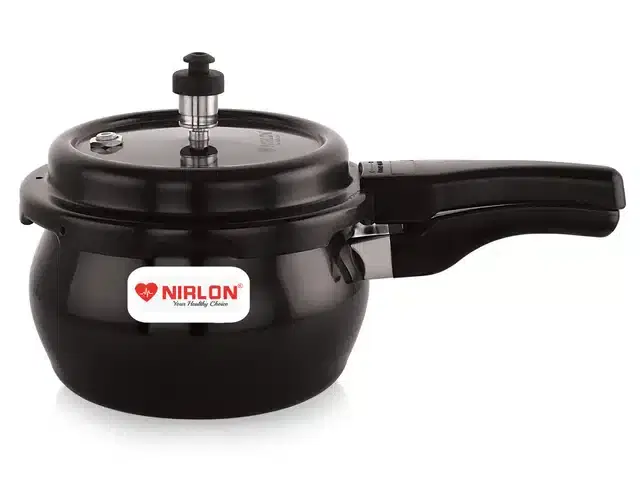 Hard Anodised Pressure Cooker with Lid, Black, 3 L