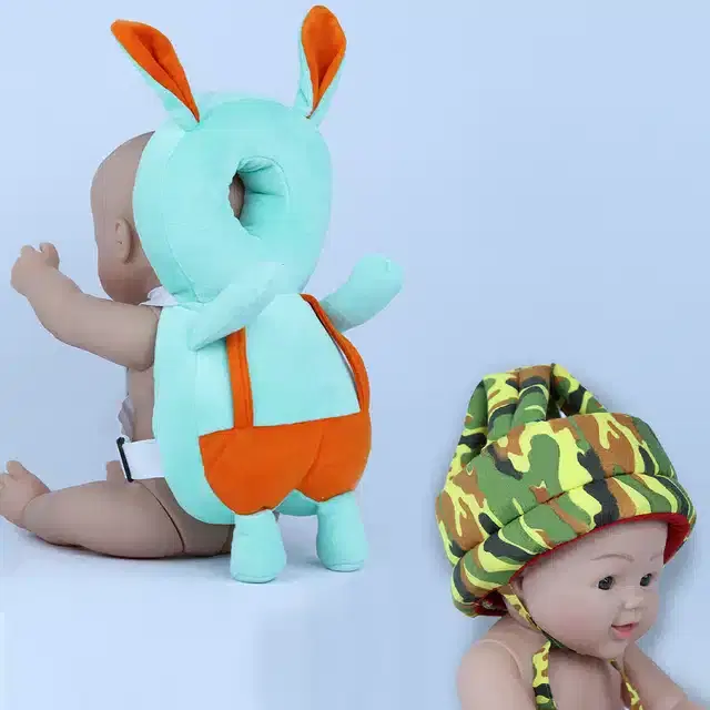 Infants Head & Back Safety Protector Pillow and Safety Helmet, Pack of 2 (Multicolor)