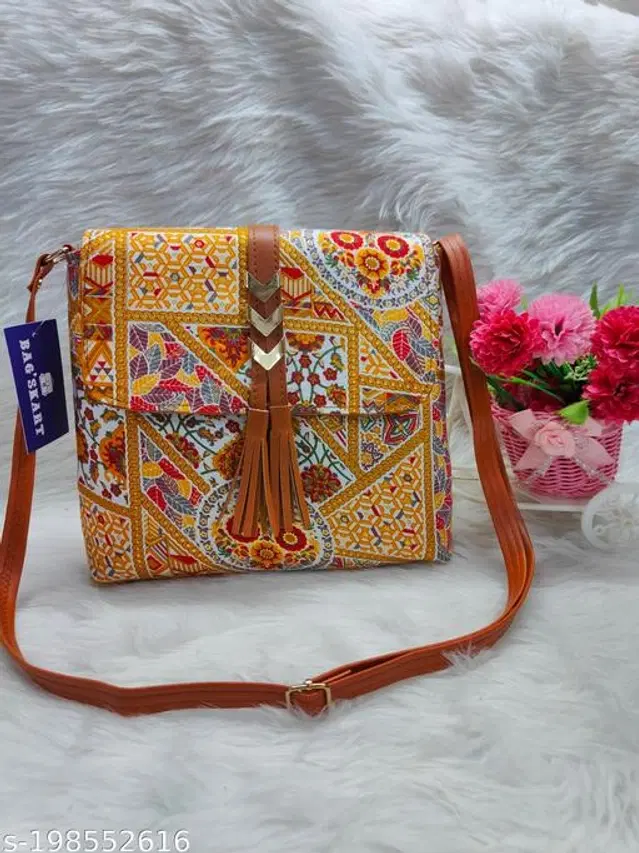 Canvas Sling Bag for Women (Multicolor)