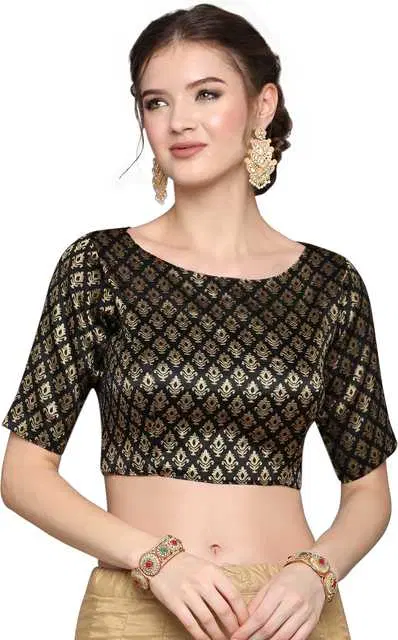 Designer Wedding Blouse for Women's (Black, S) (SD-2)