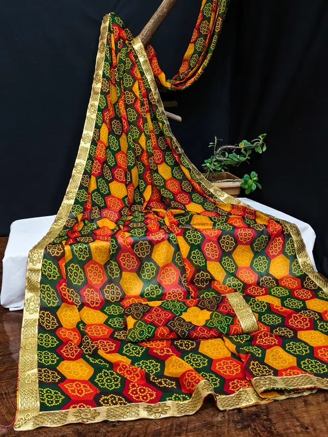 Georgette Printed Saree for Women (Multicolor, 6.3 m)