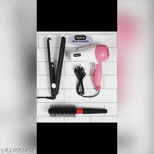 Combo of Hair Brush, Hair Straightener & Hair Dryer, Multicolor, Set of 3