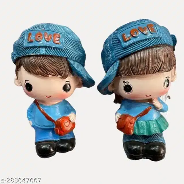 Resin Love Couple Showpiece, Multicolor, Pack of 2