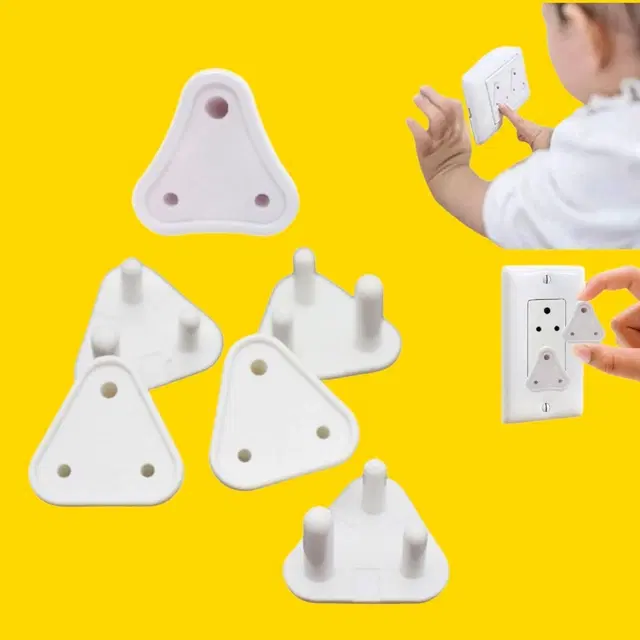 Child Safety Electric Socket Plug Guards, White, Pack of 6
