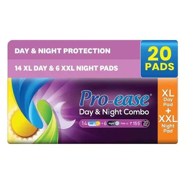Pro-Ease With Extra Night Sanitary Pads XL (20 Pads)