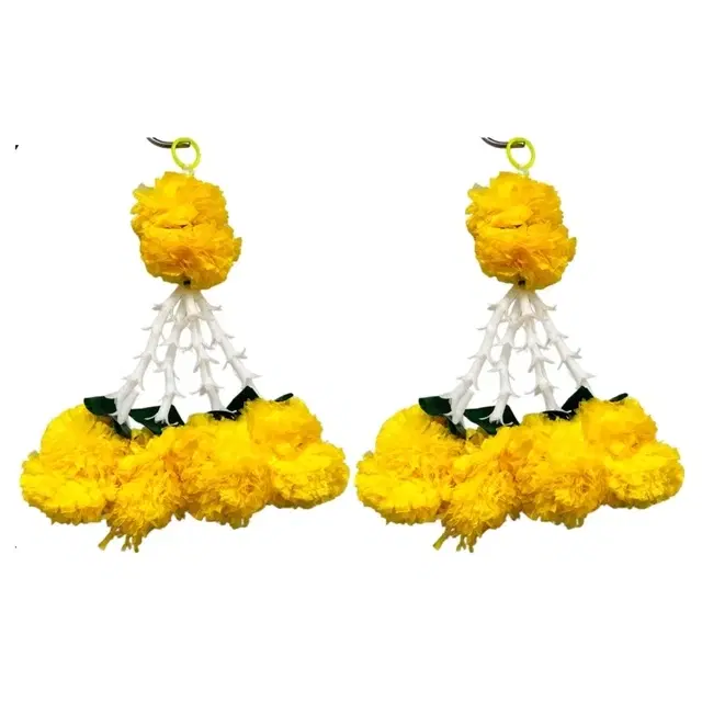 Diacraft Fluffy Lemon Marigold Flowers Hanging Set Of 2(n-8)