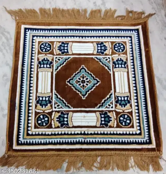 Velvet Pooja Mat, Multicolor, 2x3 Feet