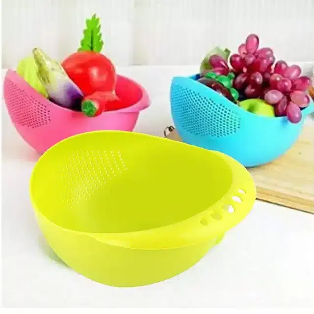 Plastic Food Strainer, Multicolor, Pack of 3