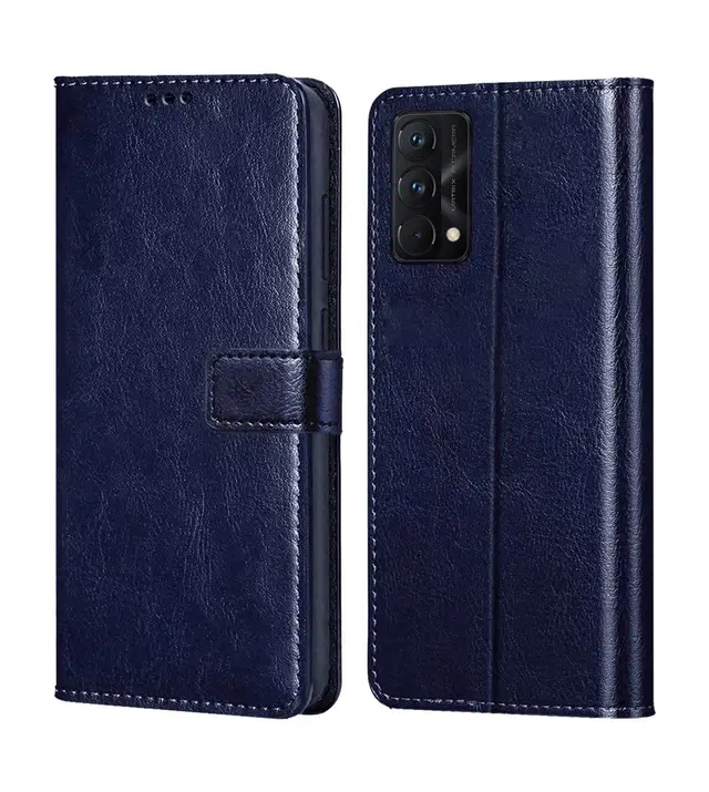 Artificial Leather Mobile Flip Cover for Realme RMX3360 / GT Master Edition (Blue)