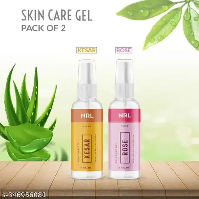Rose with Kesar Skin Care Gel, 100 ml, Pack of 2
