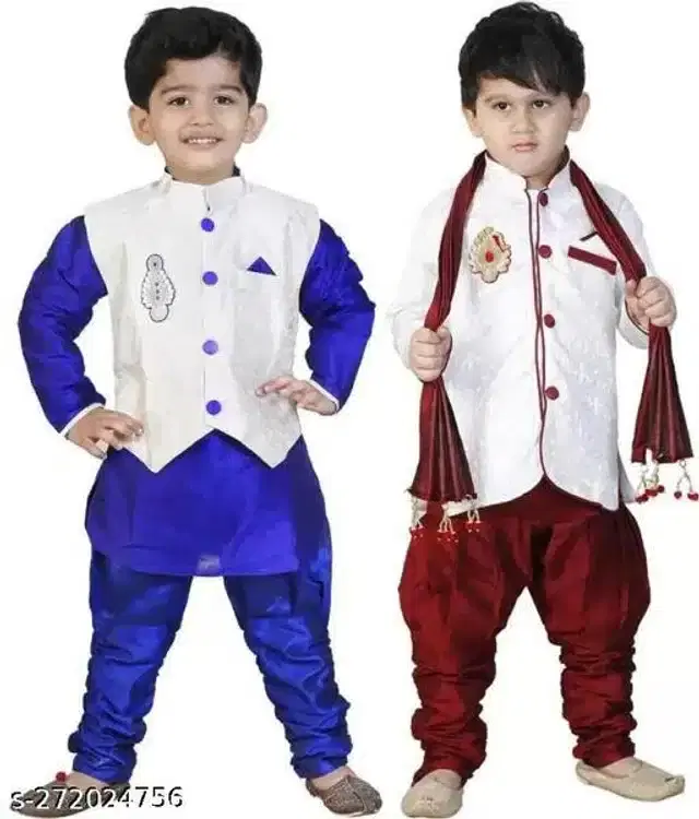 Sherwani Set for Boys, Pack of 2 (Multicolor, 6-7 Years)