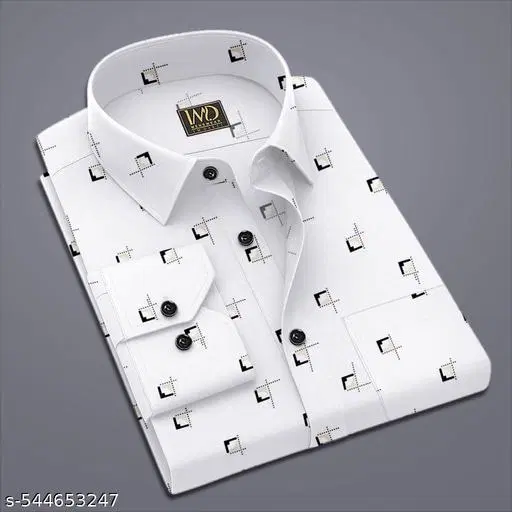 Printed Shirts for Men (White, XL)