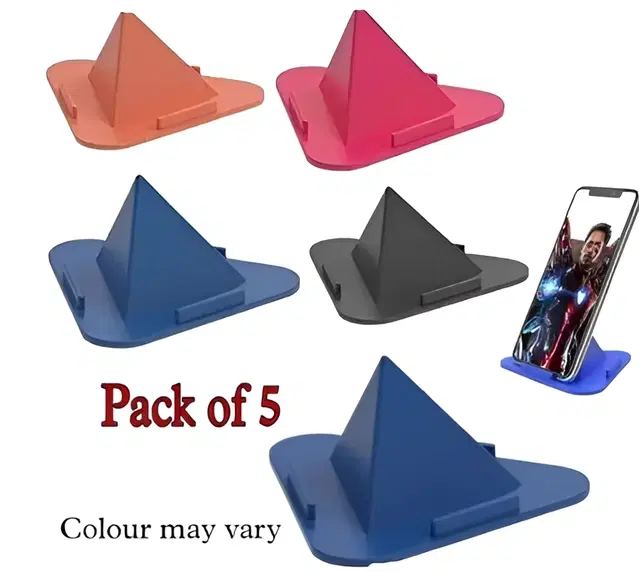 Plastic Triangle Mobile Stand, Multicolor, Pack of 5