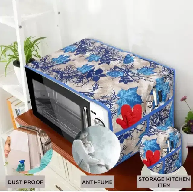 Knit Printed Oven Top Cover with Side Pockets, Multicolor