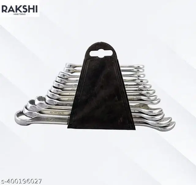 Combination Wrench Hand Tool Set, Silver, Set of 12